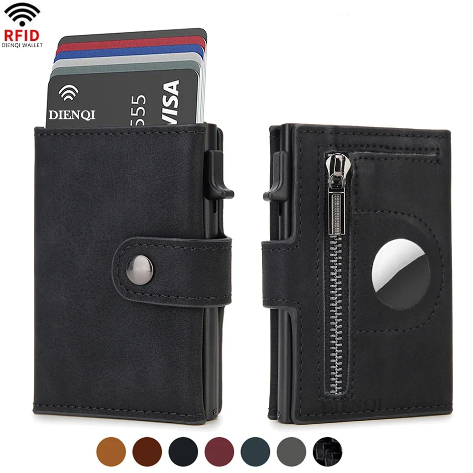 Index Card Holder - Rfid Leather Airtag Men Wallets Luxury