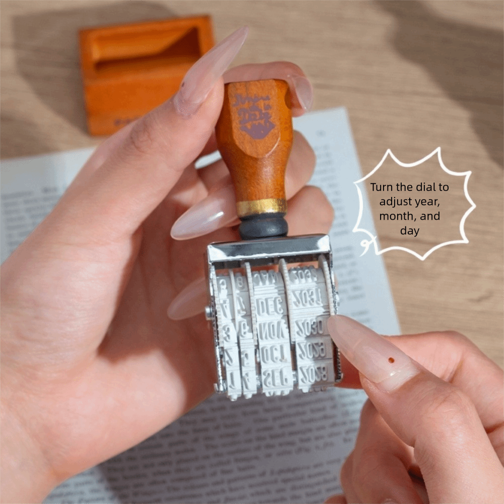 Retro Wooden Roller Date Seal  - đánh giá và giá Rubber Date Stamp